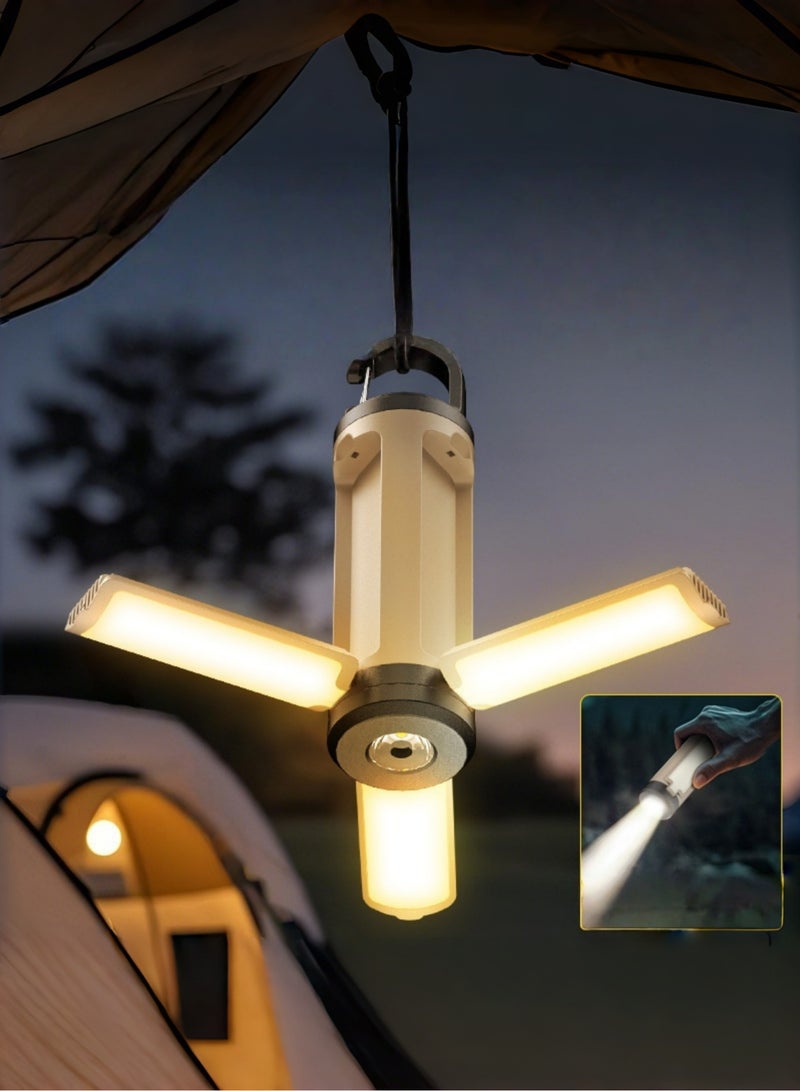 KUTONTECH Rechargeable LED Camping Lantern with 6 Light Modes, High Brightness Lumens, Portable Foldable Outdoor USB LED Lantern with Hanging Hook for Camping, Hiking, Backyard, Emergencies. - Image 1